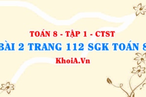 Bài 2 trang 112 SGK Toán 8 Tập 1 Chân trời sáng tạo